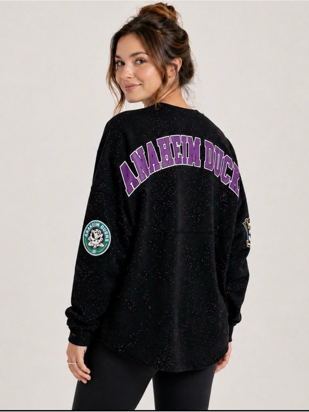 Anaheim Ducks Spirit Jersey with purple sparkles - Size Small - NWT